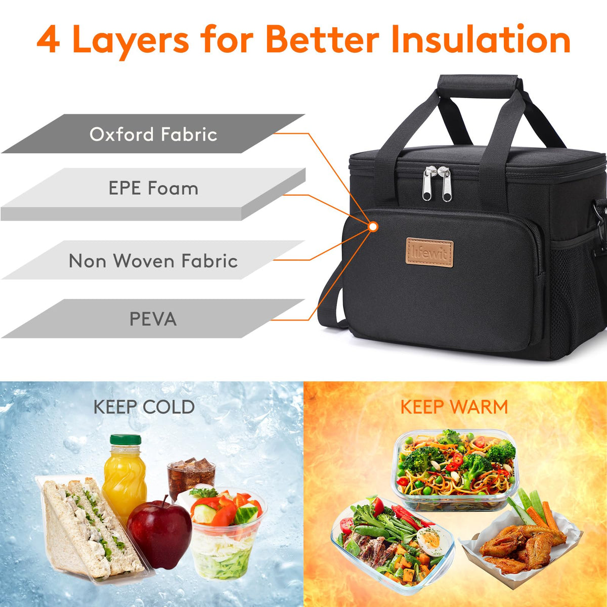 Black Insulated Lunch Bag Y2439