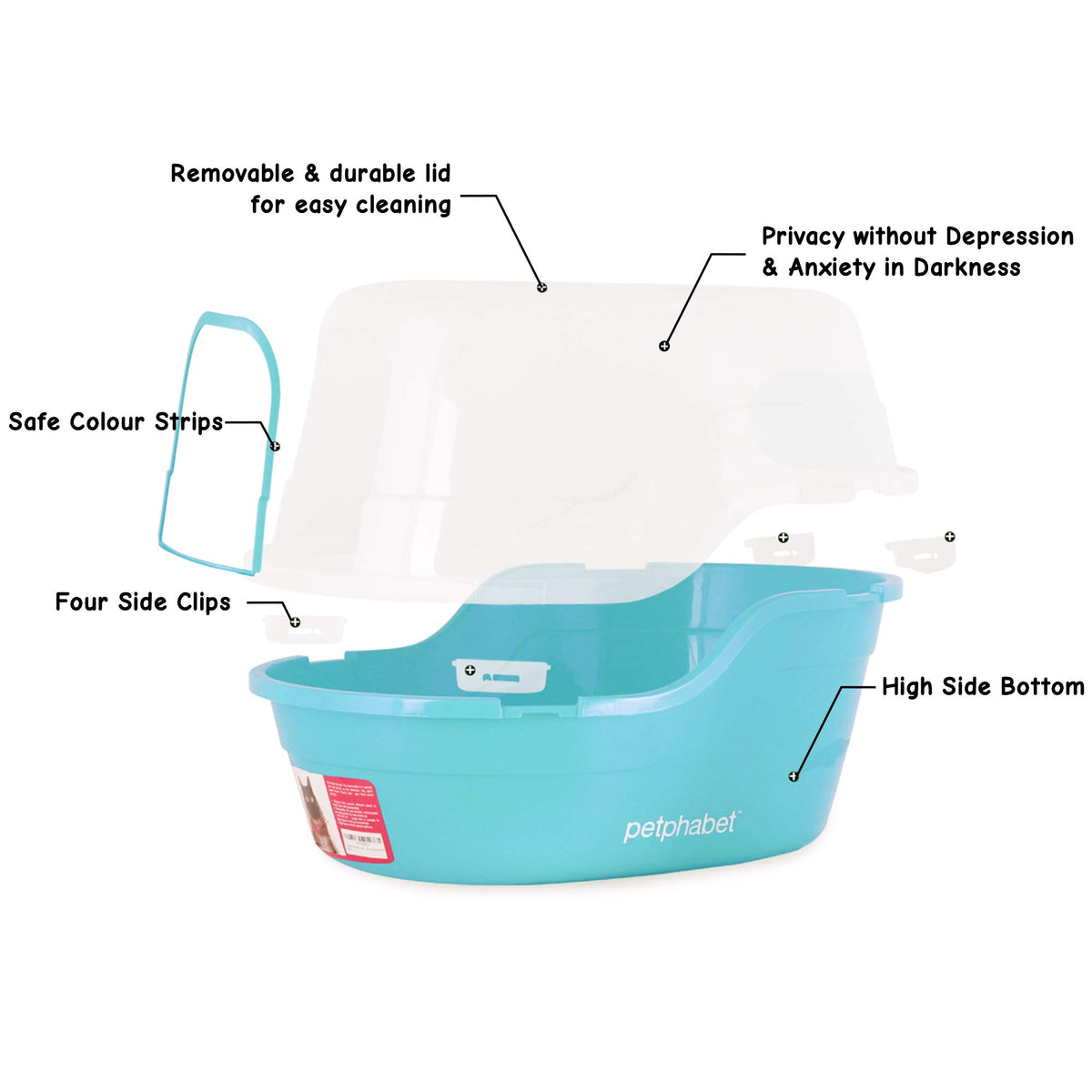 Jumbo Extra Large Teal Hooded Cat Litter Box X743107