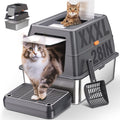XXXL Stainless Steel Litter Box with Lid D463146