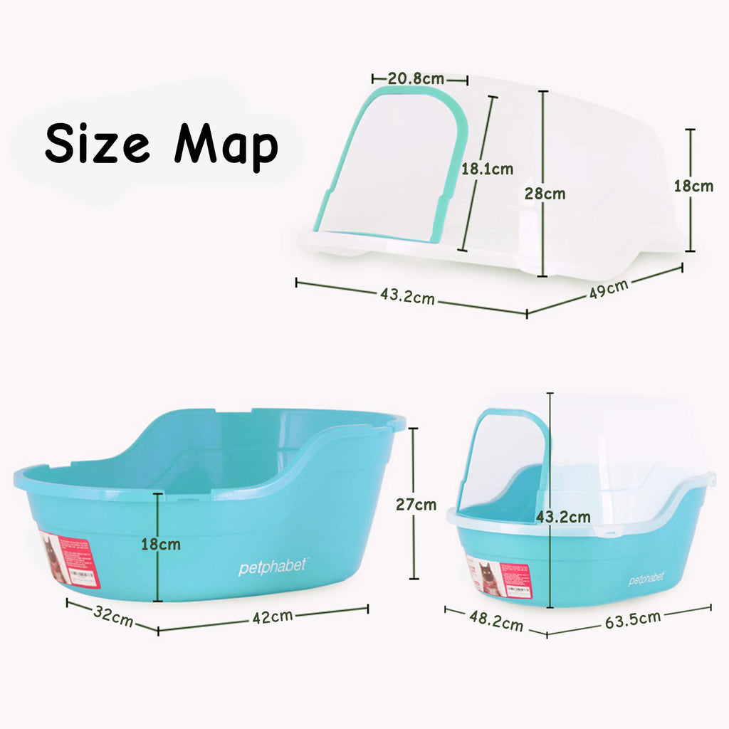 Jumbo Extra Large Teal Hooded Cat Litter Box X743107