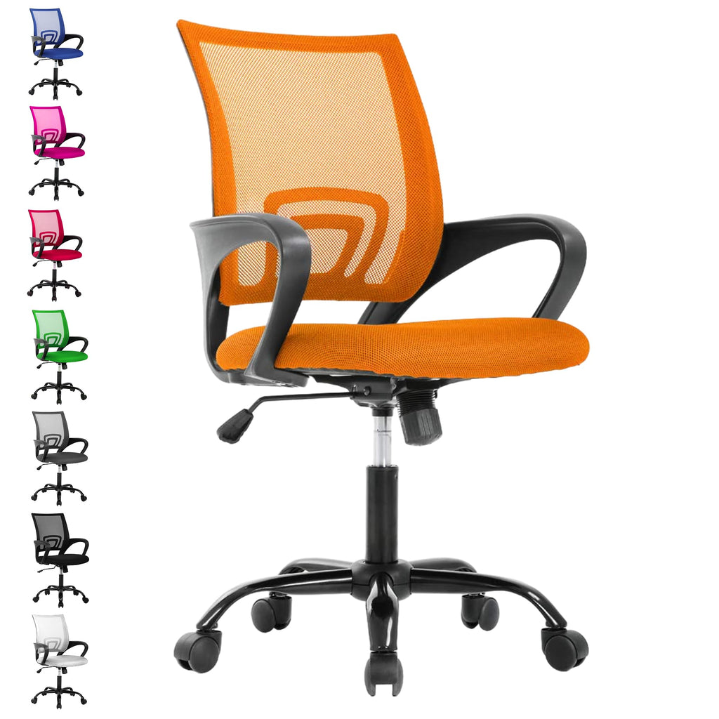 Orange Adjustable Mesh Office Chair with Lumbar Support R506685