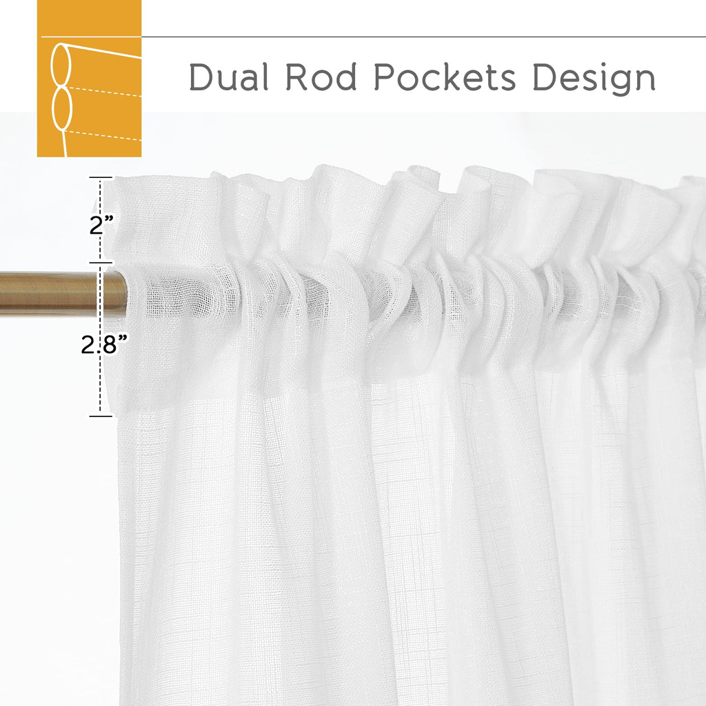 White Sheer Curtains 90 inches Long I46703
