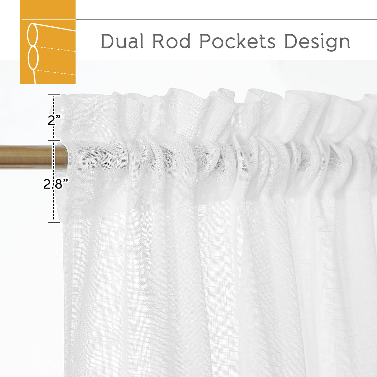 White Sheer Curtains 90 inches Long I46703