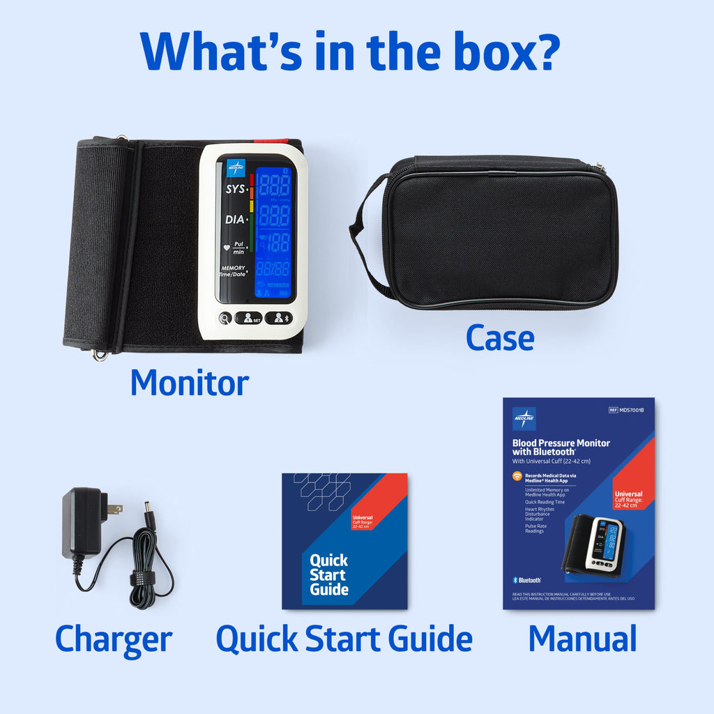 Bluetooth Blood Pressure Monitor with Upper Arm Cuff and Carrying Case H8600