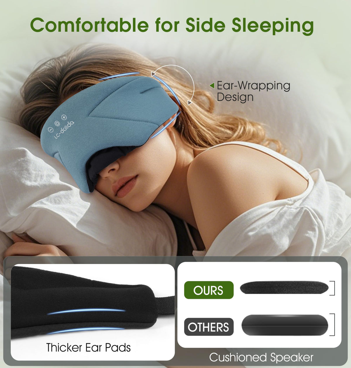 Soft Bamboo Cotton Bluetooth Sleep Mask with Headphones H26775