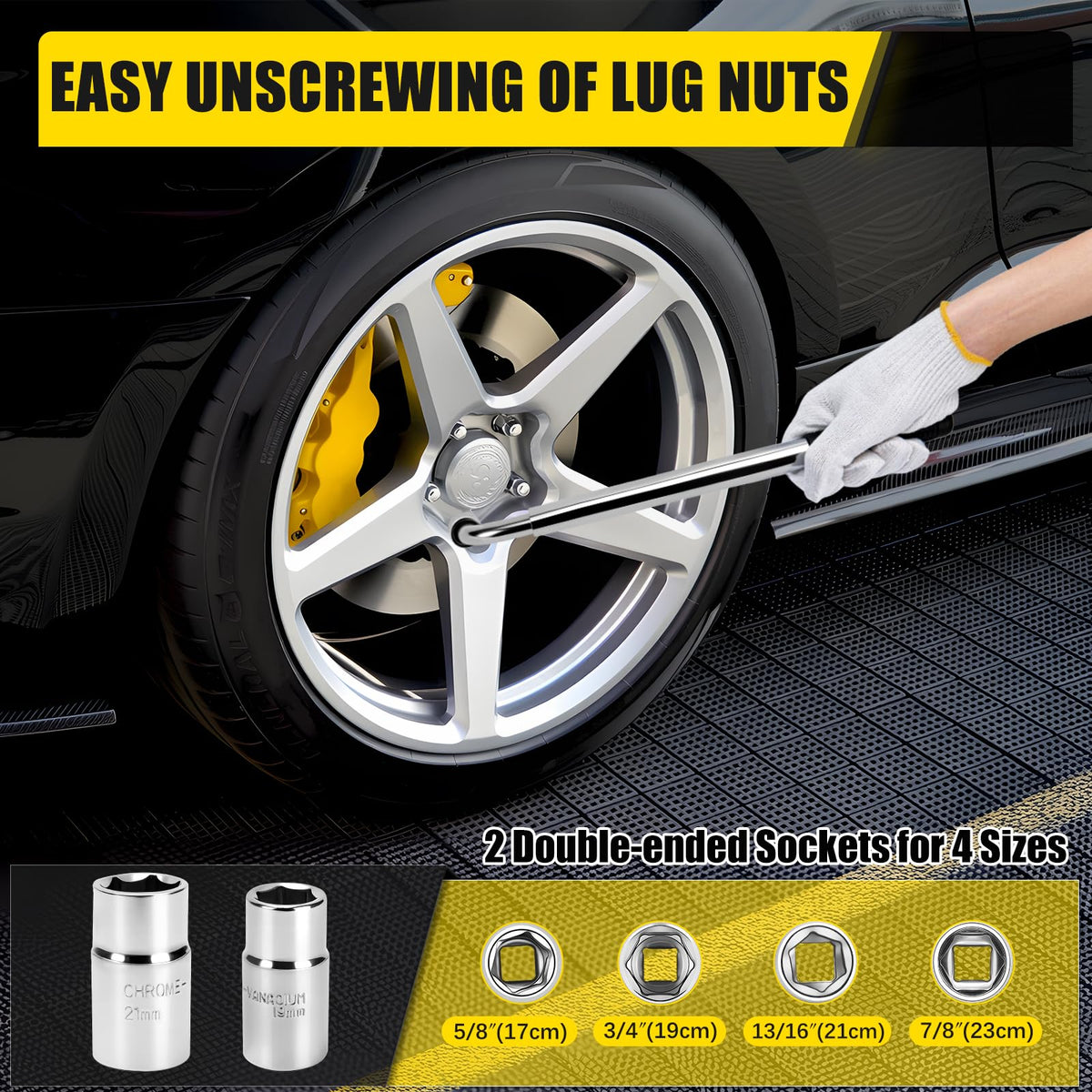 3 Ton Portable Scissor Car Jack with Wheel Wrench F61982
