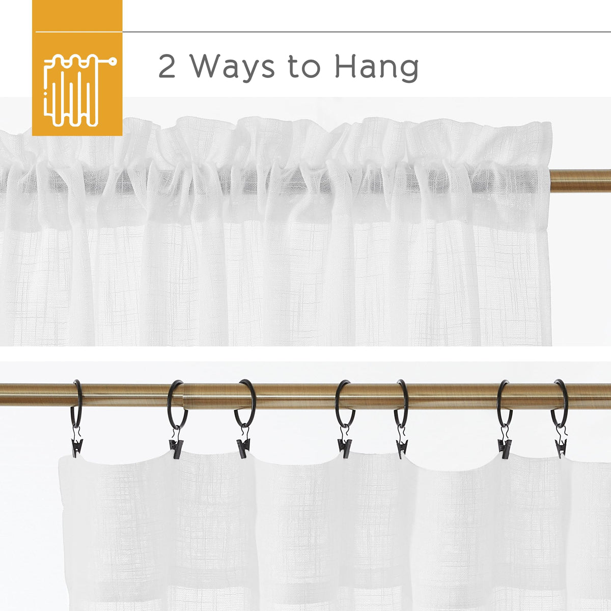 White Sheer Curtains 90 inches Long I46703