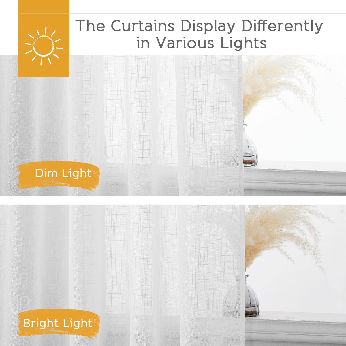 White Sheer Curtains 90 inches Long I46703