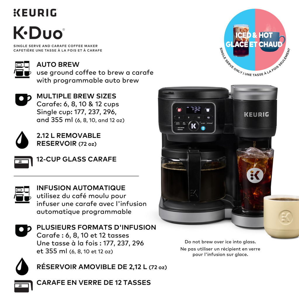 Black Single Serve K-Cup Pod & Carafe Coffee Maker Y169
