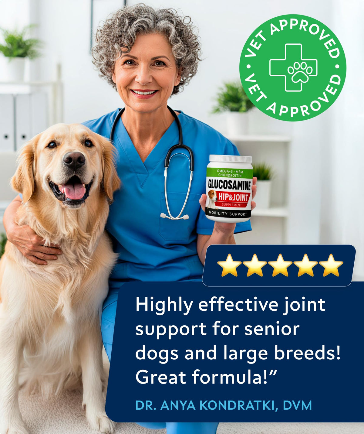 Glucosamine Chondroitin MSM Hip Joint Supplement Chews B41424