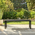 Black Metal Backless Outdoor Bench Q519230