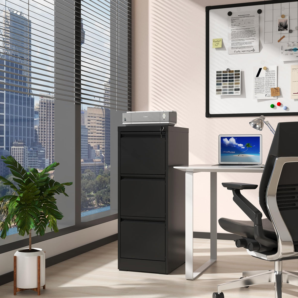 3 Drawer Metal File Cabinet with Lock Z1119