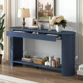 Curved Console Table with 3 Drawers and Bottom Shelf C2725