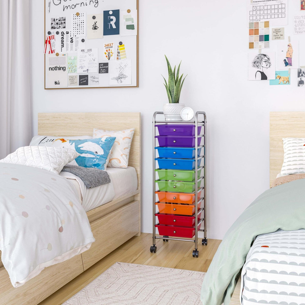 10 Drawer Rolling Storage Cart with Wheels Q44534
