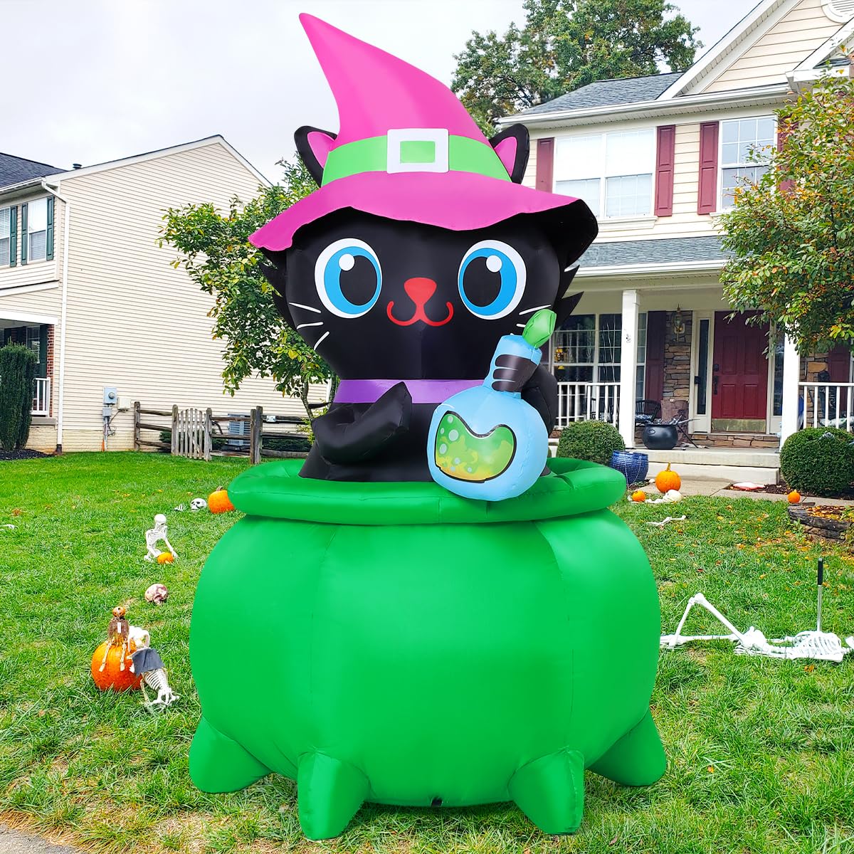6 FT Halloween Inflatable Cat with LED Lights N2816