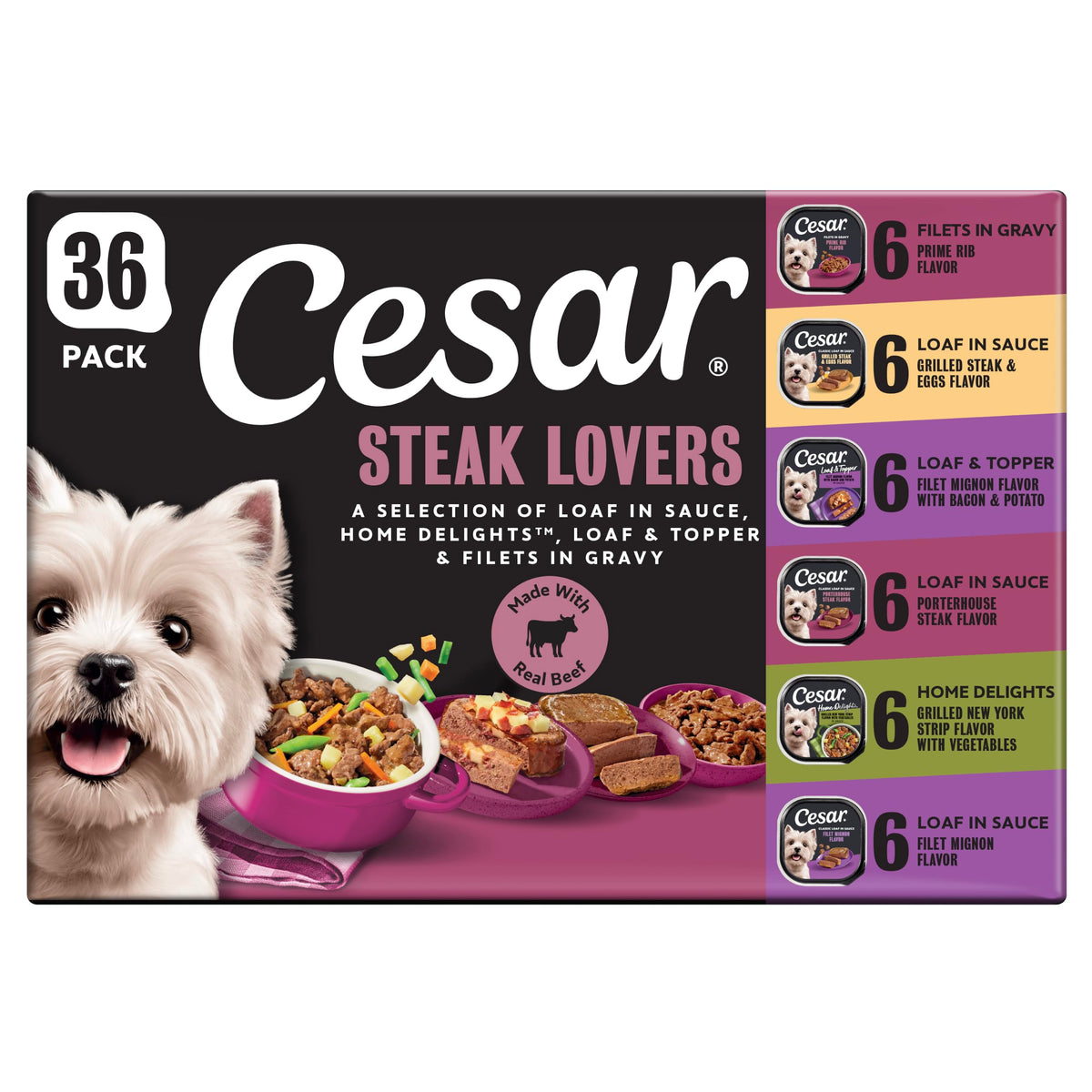 Steak Lovers Variety Pack Wet Dog Food 3.5 oz 36 Count H92883