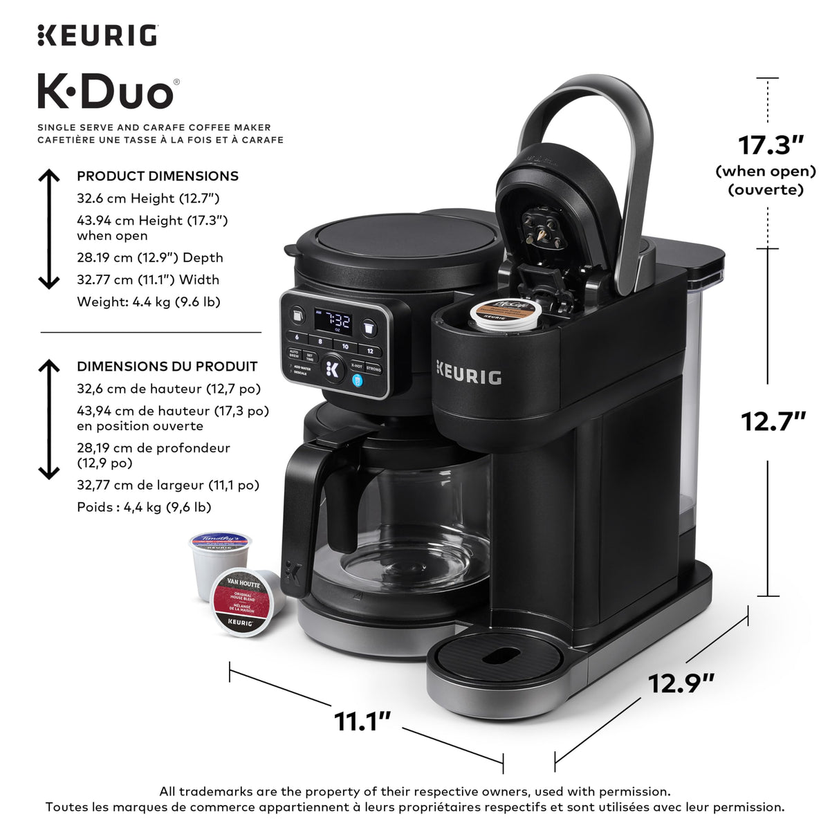 Black Single Serve K-Cup Pod & Carafe Coffee Maker Y169