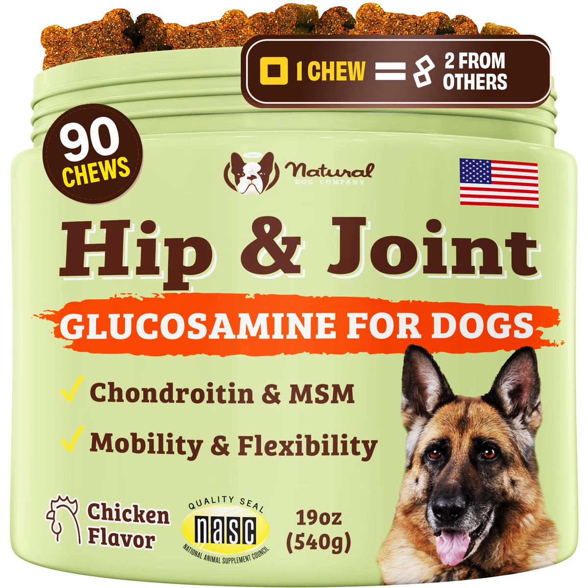Chicken Liver Hip & Joint Chews for Dogs 90 Count K407665