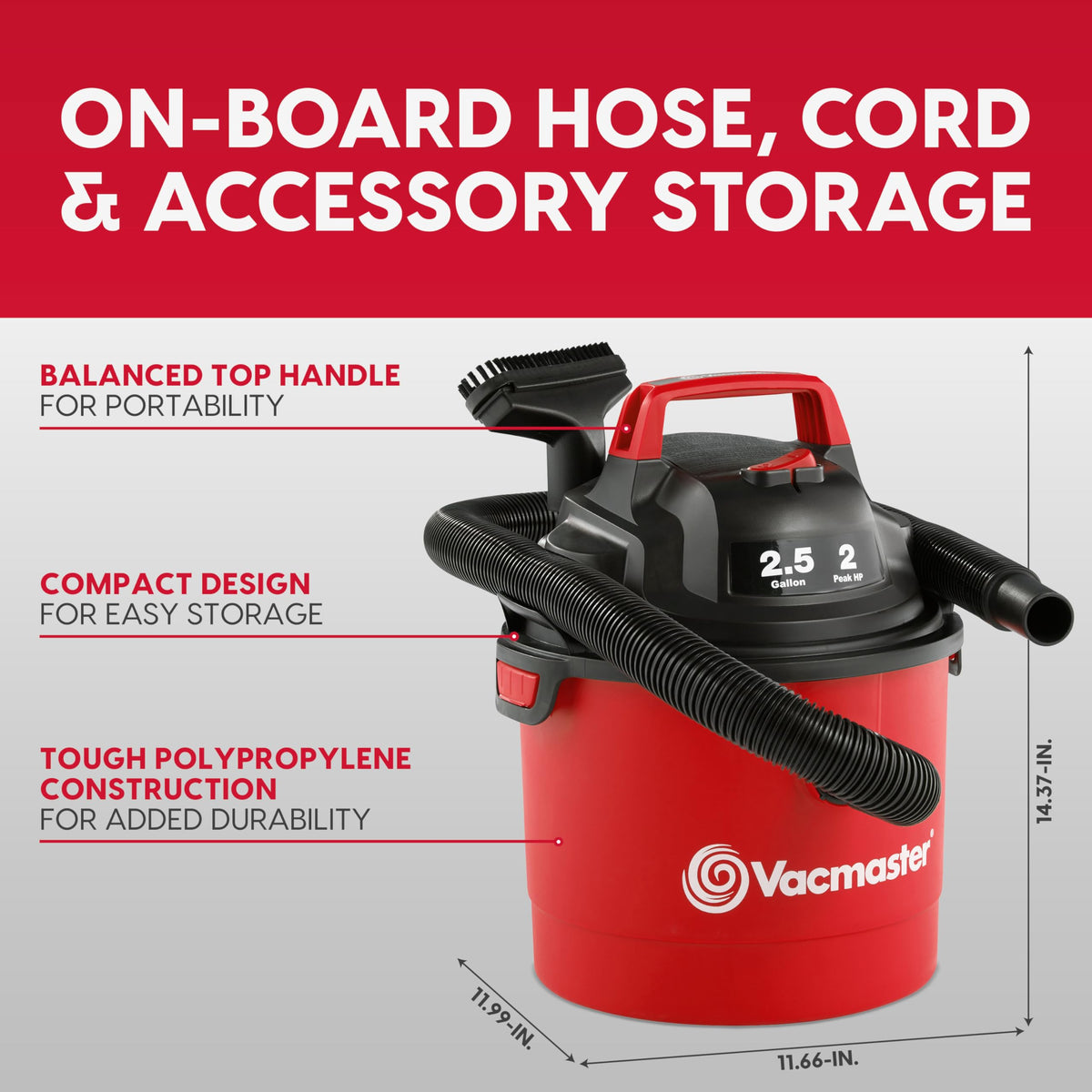 2.5-Gal Wall Mount Wet/Dry Vacuum U88293