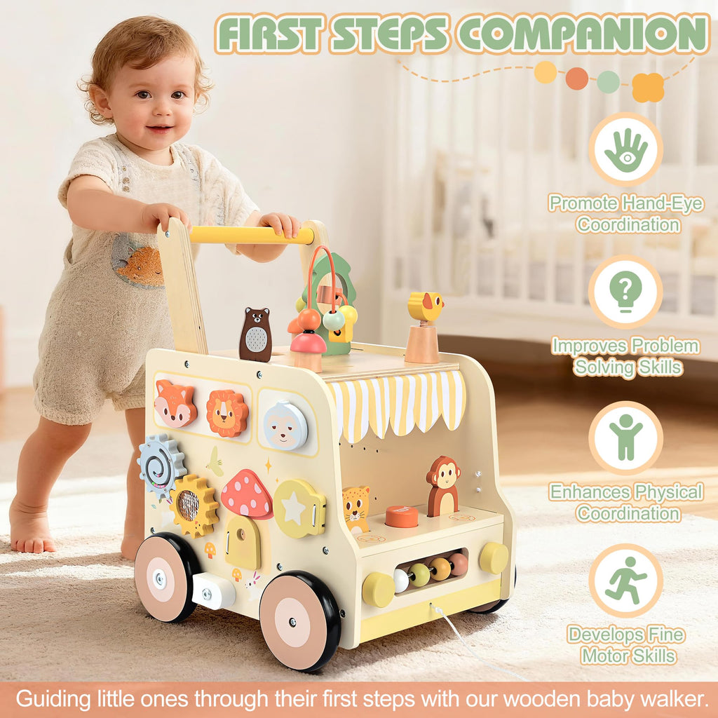 Wooden Activity Cube Push Walker B70685