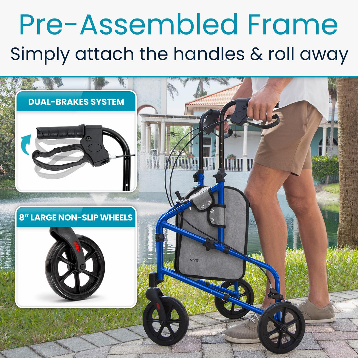 3 Wheel Foldable Walker D864