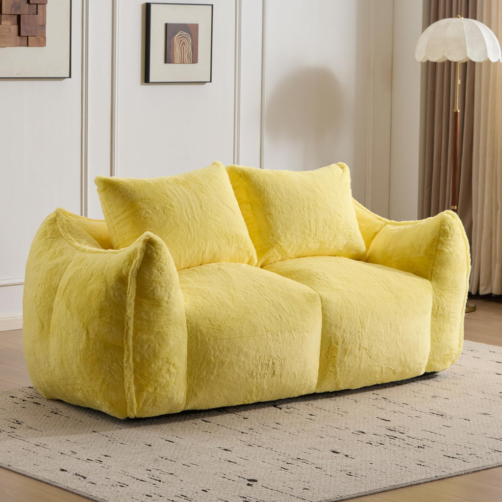 Oversized Faux Fur Memory Foam Bean Bag Chair Q770545