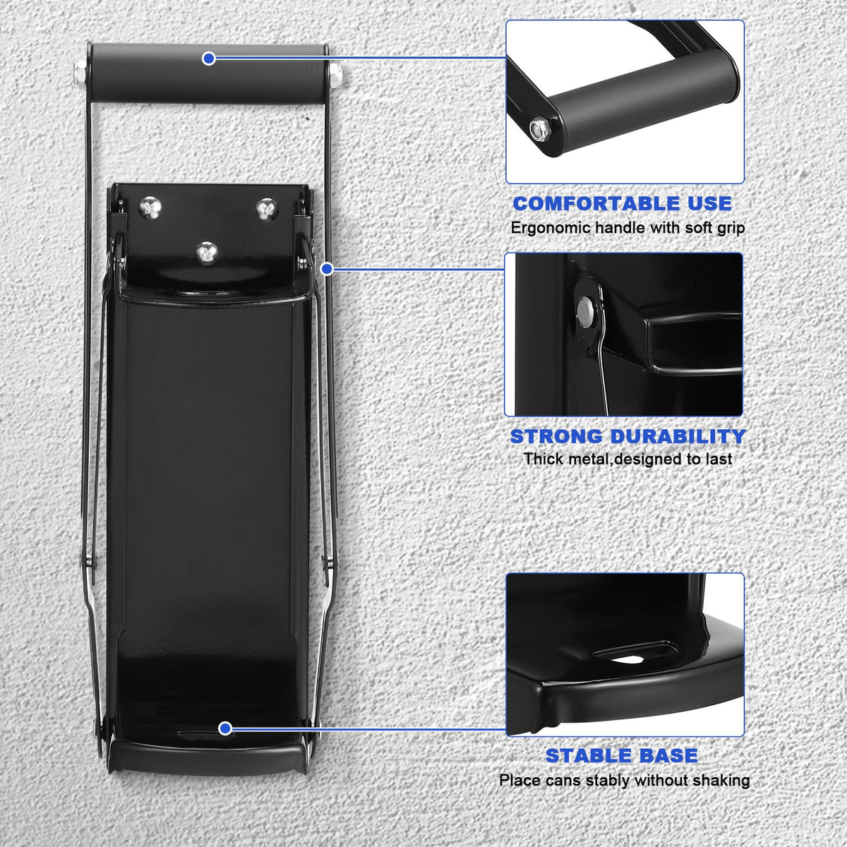 Black Heavy Duty Wall Mounted Can Crusher G9978
