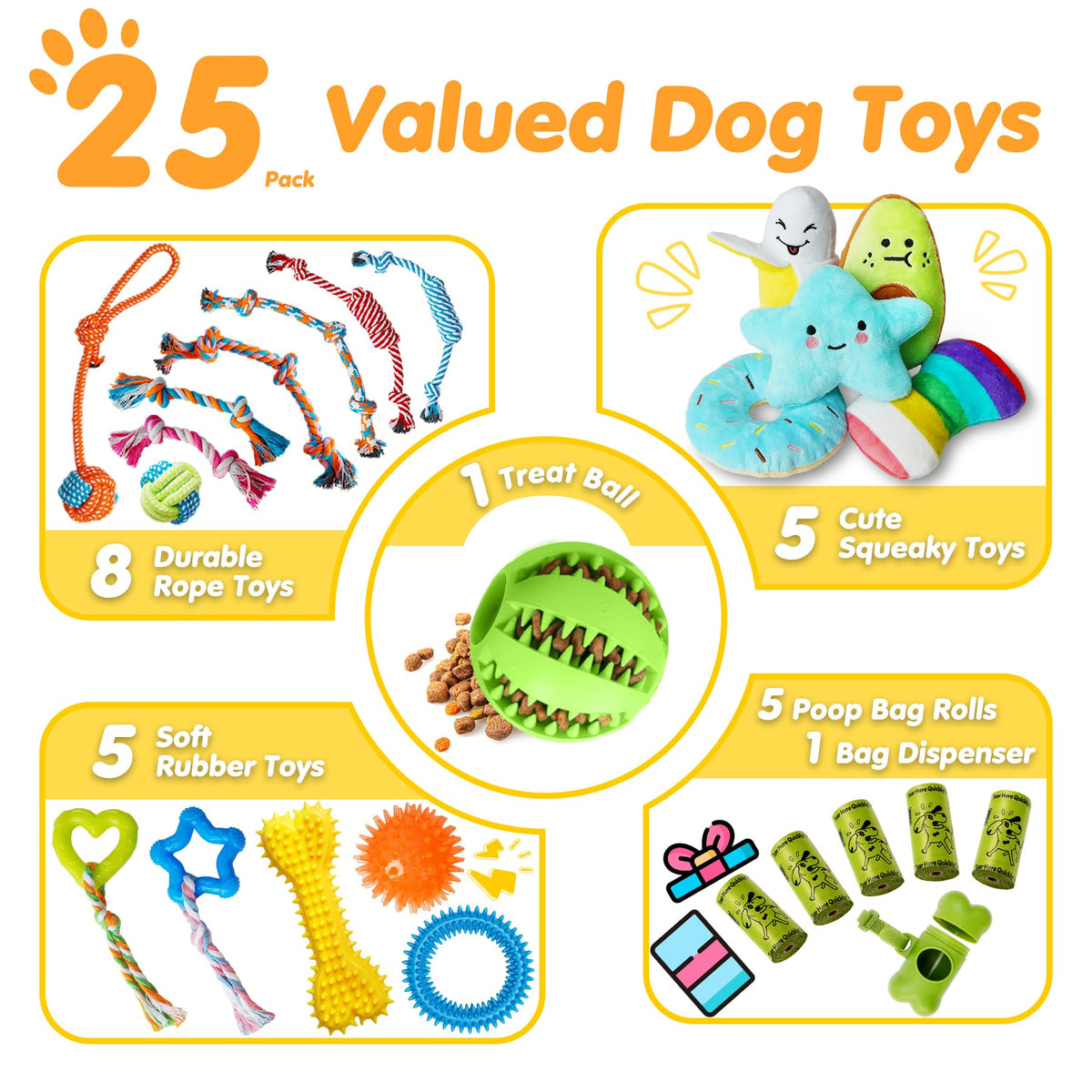 25 Pack Dog Chew Toys R622753