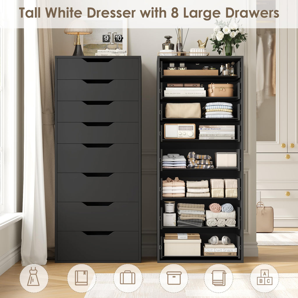 Black 8 Drawer Dresser K26240
