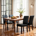 Black Faux Leather Upholstered Dining Chairs Set of 4 with Wood Legs M453737