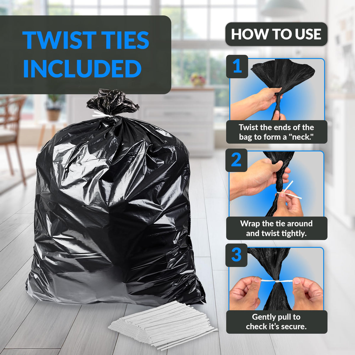45 Gallon Heavy Duty Trash Bags M5148