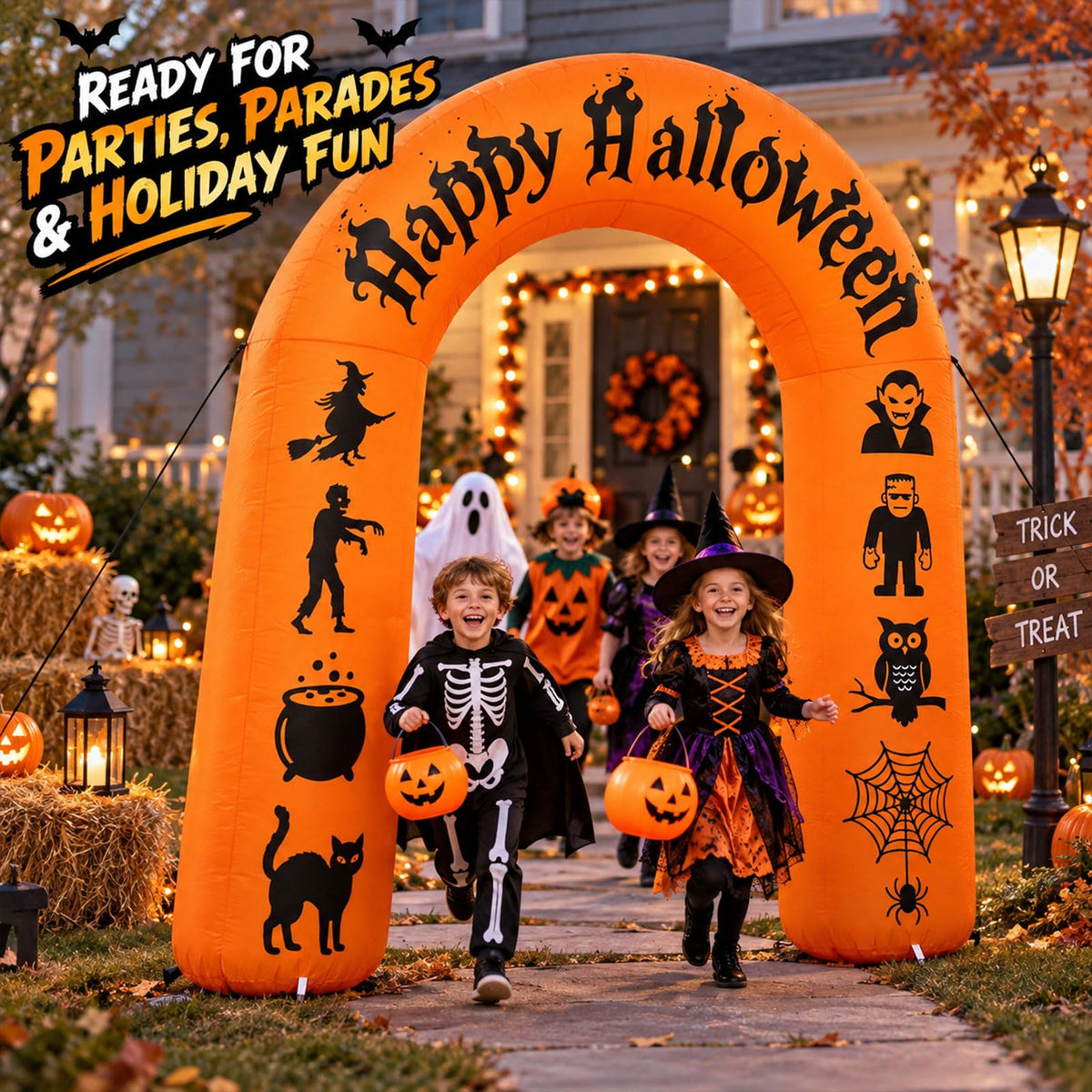8FT Halloween Inflatable Arch with LED Lights R104