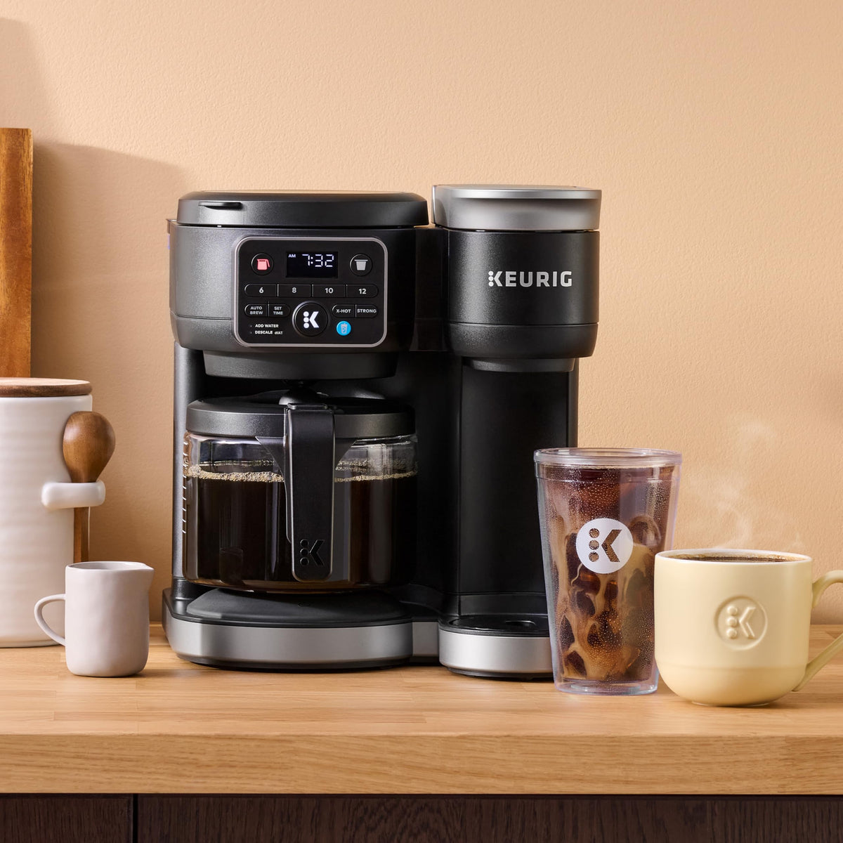Black Single Serve K-Cup Pod & Carafe Coffee Maker Y169