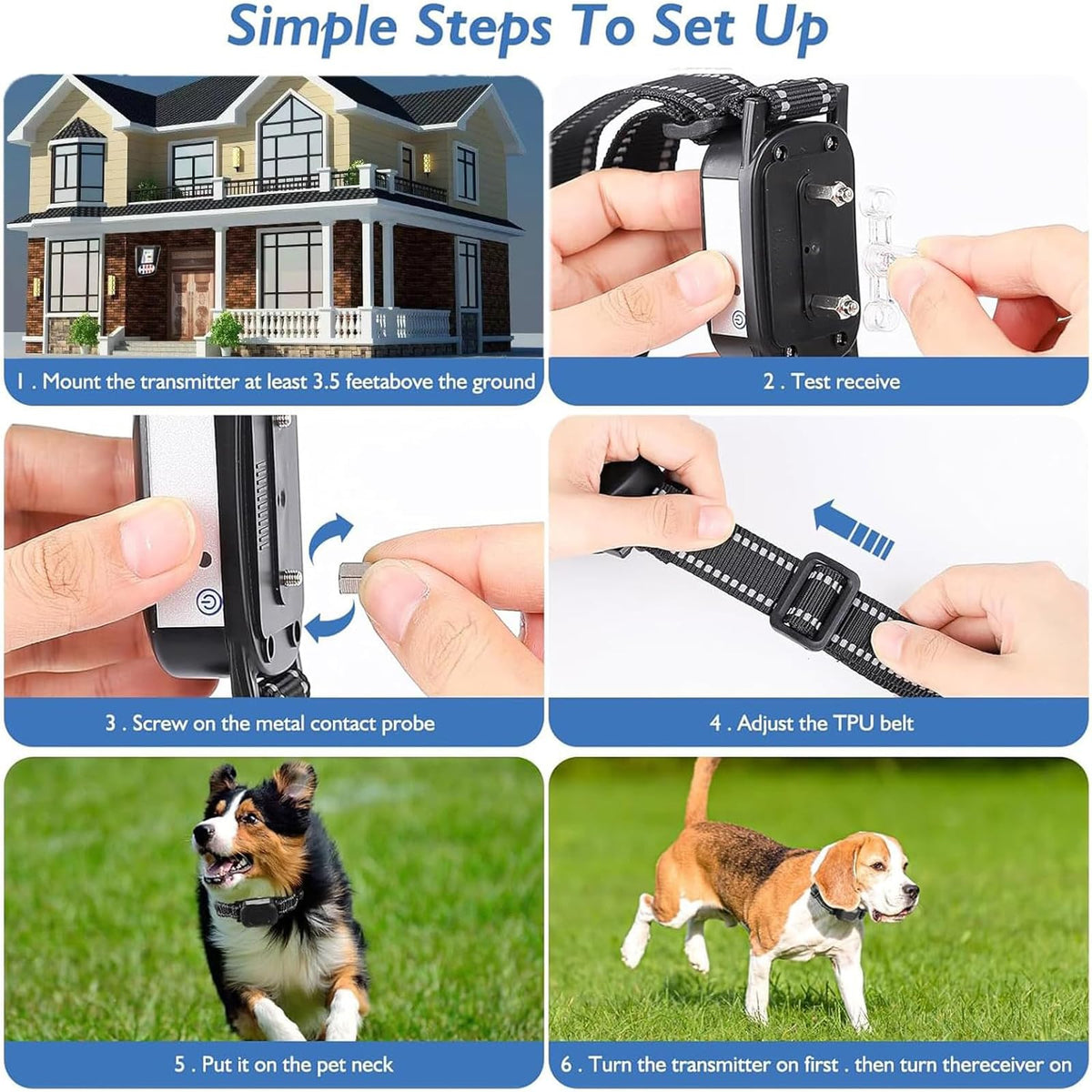 Wireless Electric Dog Fence & Training Collar 2-in-1, Waterproof Rechargeable, Up to 8 Acre F404
