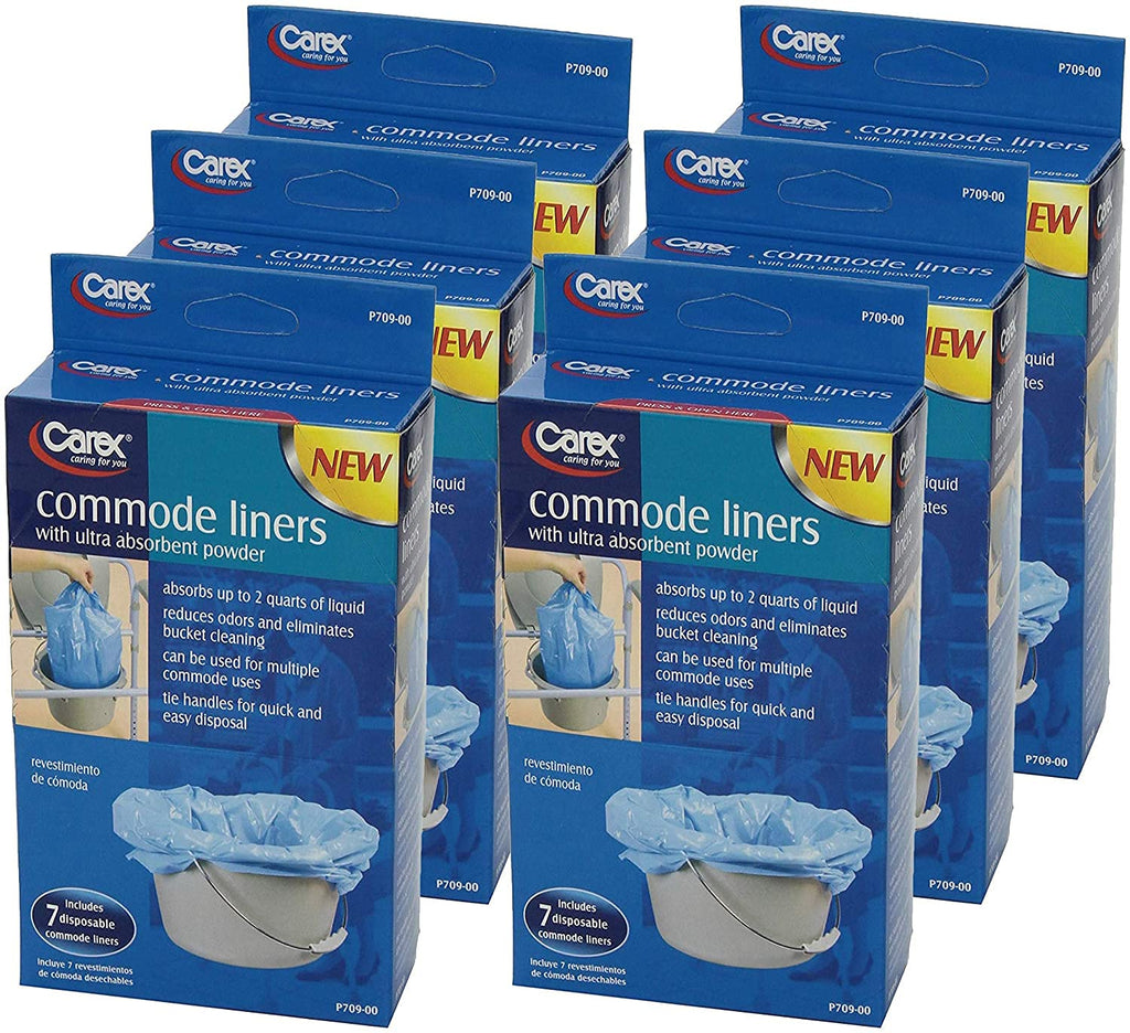 Commode Liners with Absorbent Powder, 7 Count (Pack of 6) R24878
