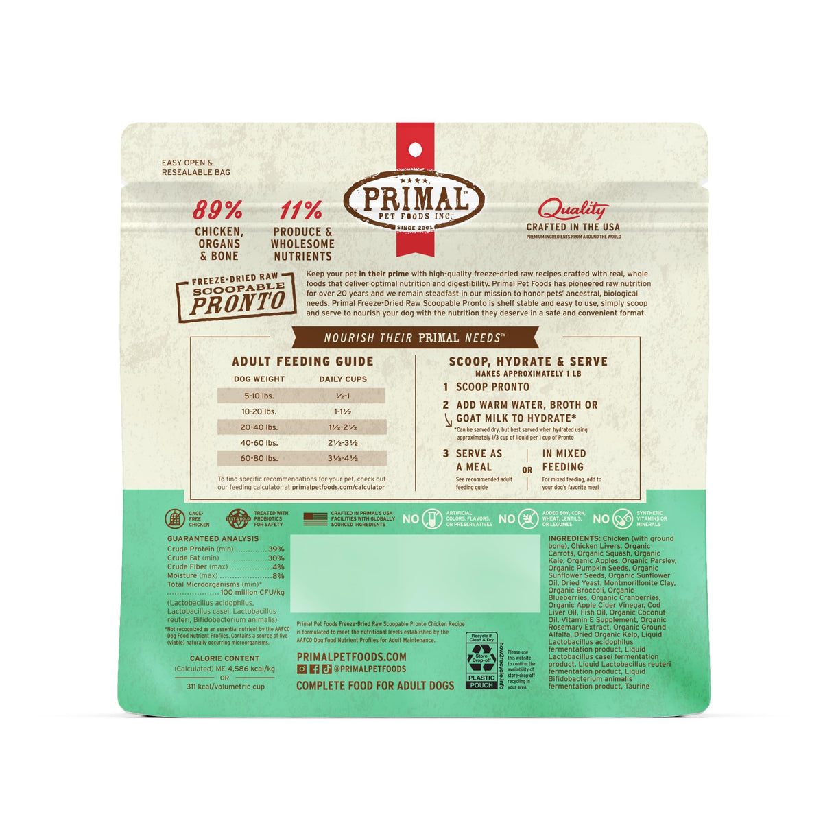 Freeze Dried Chicken Dog Food 16 oz A62860