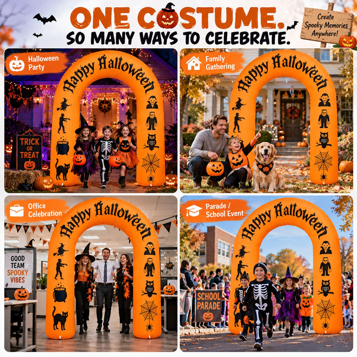 8FT Halloween Inflatable Arch with LED Lights R104