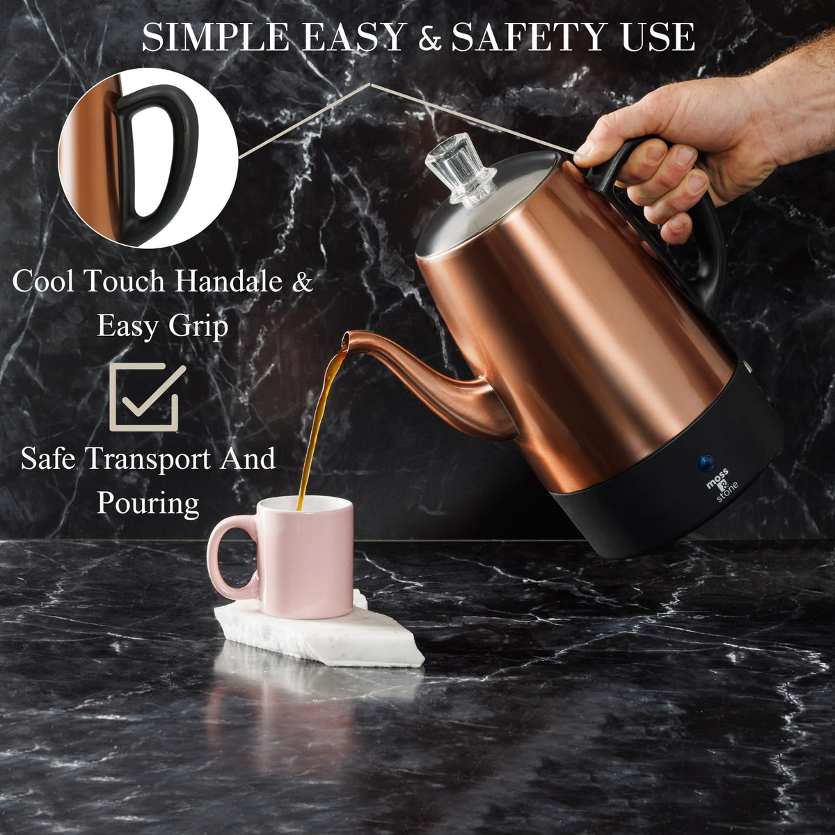 10 Cup Copper Electric Percolator Coffee Pot K718