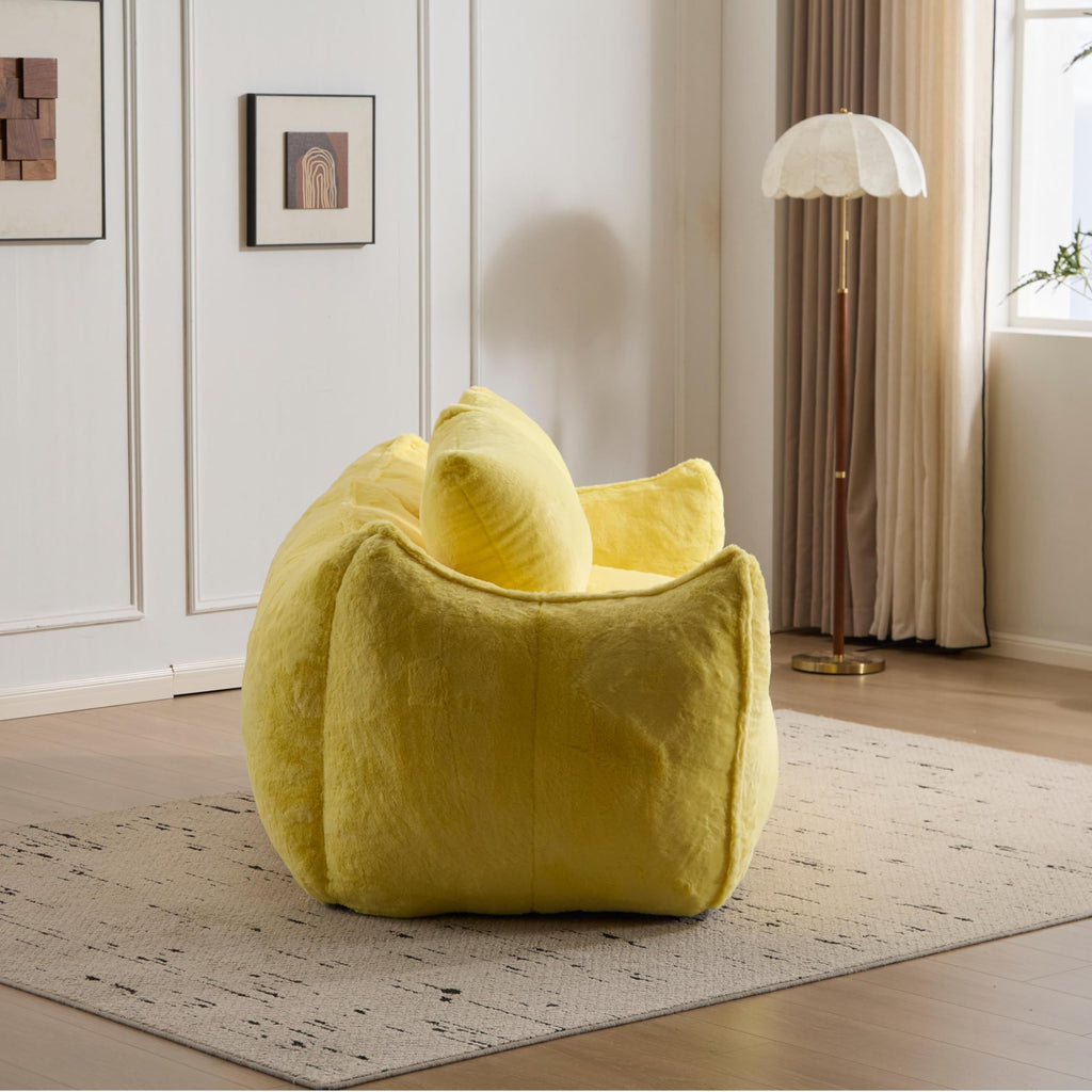 Oversized Faux Fur Memory Foam Bean Bag Chair Q770545