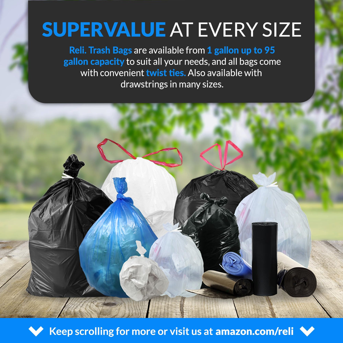 45 Gallon Heavy Duty Trash Bags M5148