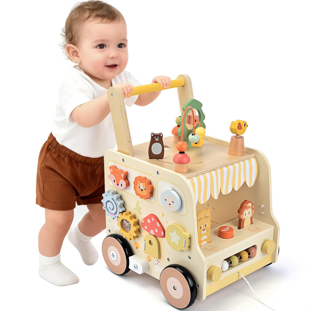 Wooden Activity Cube Push Walker B70685