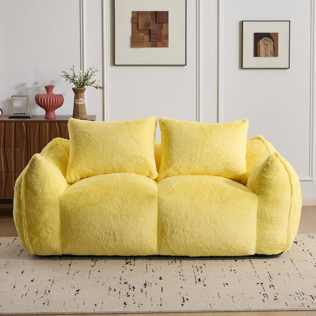 Oversized Faux Fur Memory Foam Bean Bag Chair Q770545