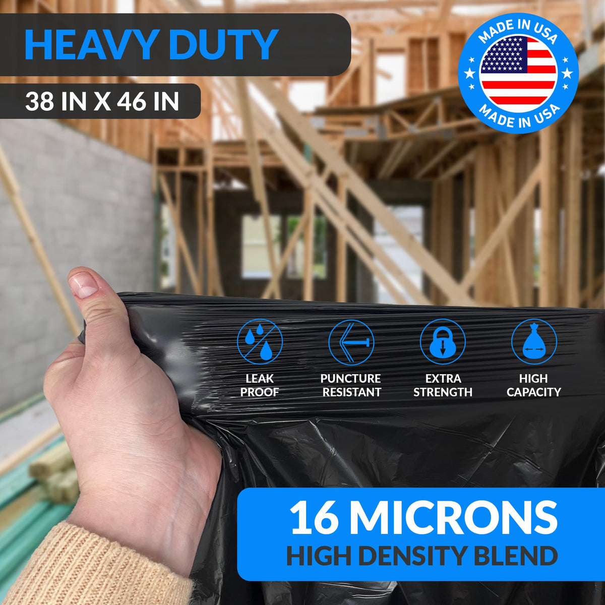 45 Gallon Heavy Duty Trash Bags M5148