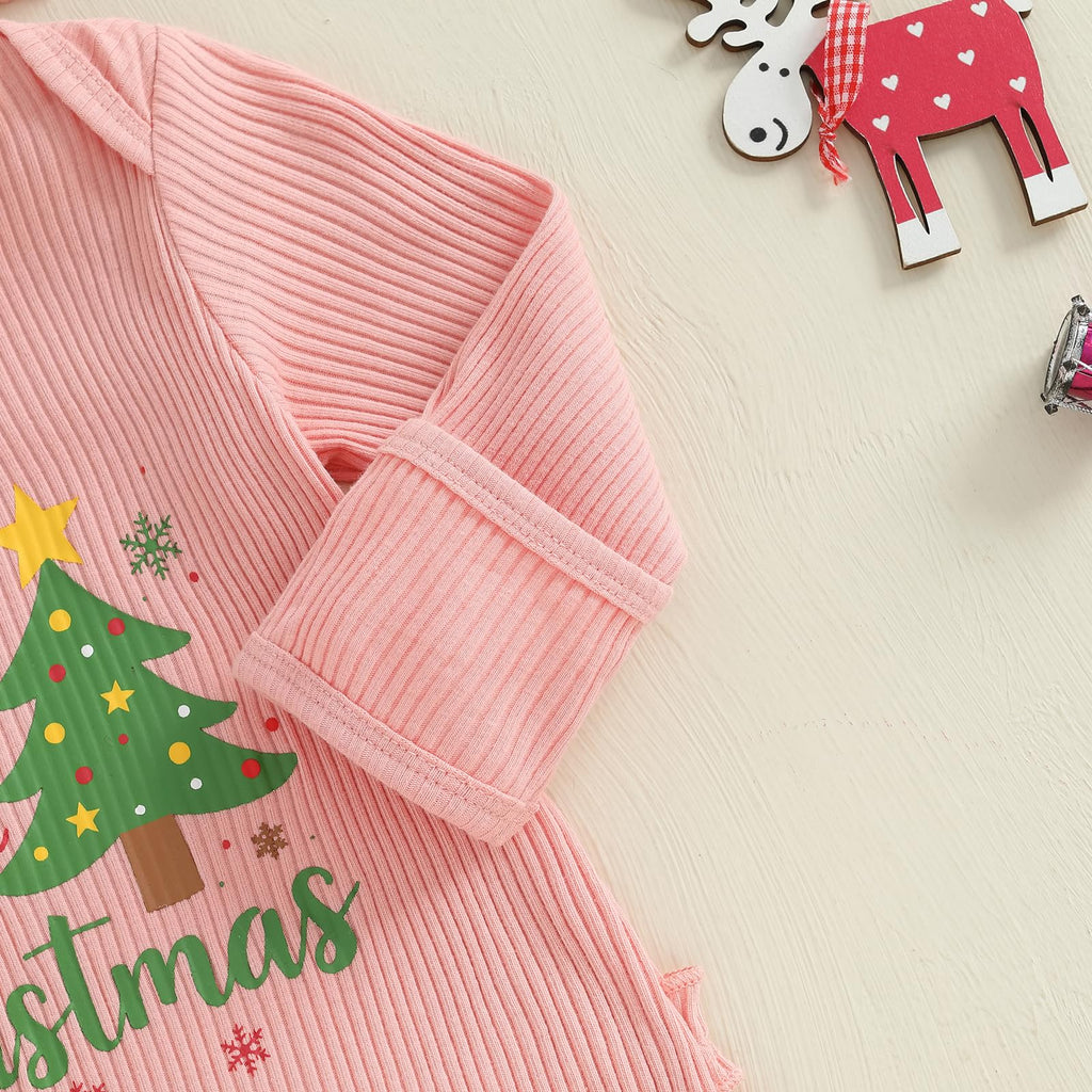 Christmas Tree Long Sleeve Romper Jumpsuit E9883