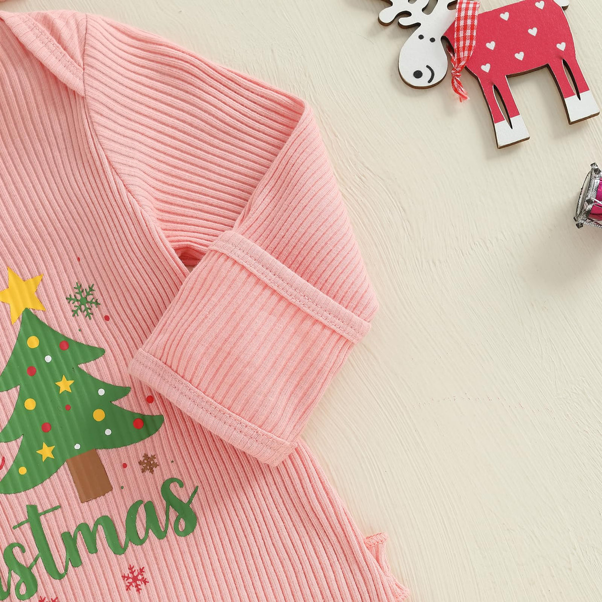 Christmas Tree Long Sleeve Romper Jumpsuit E9883