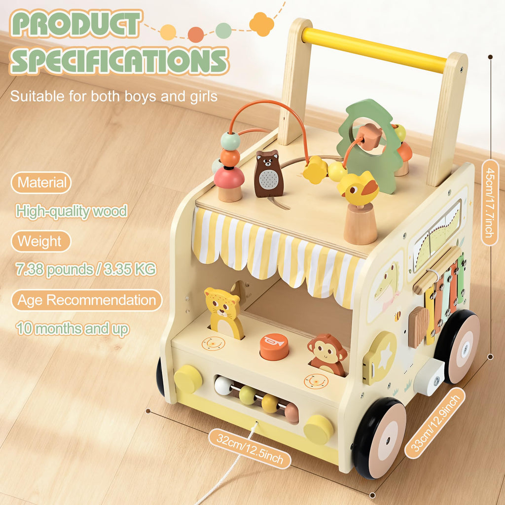 Wooden Activity Cube Push Walker B70685