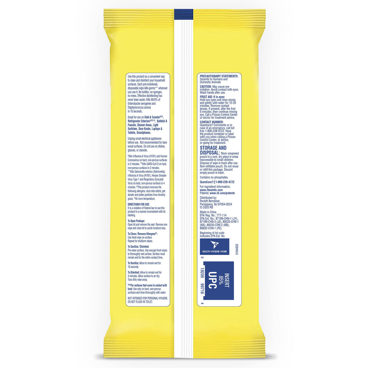 Multi-Surface Antibacterial Cleaning Wipes, Lemon and Lime Blossom, 480 Count O399