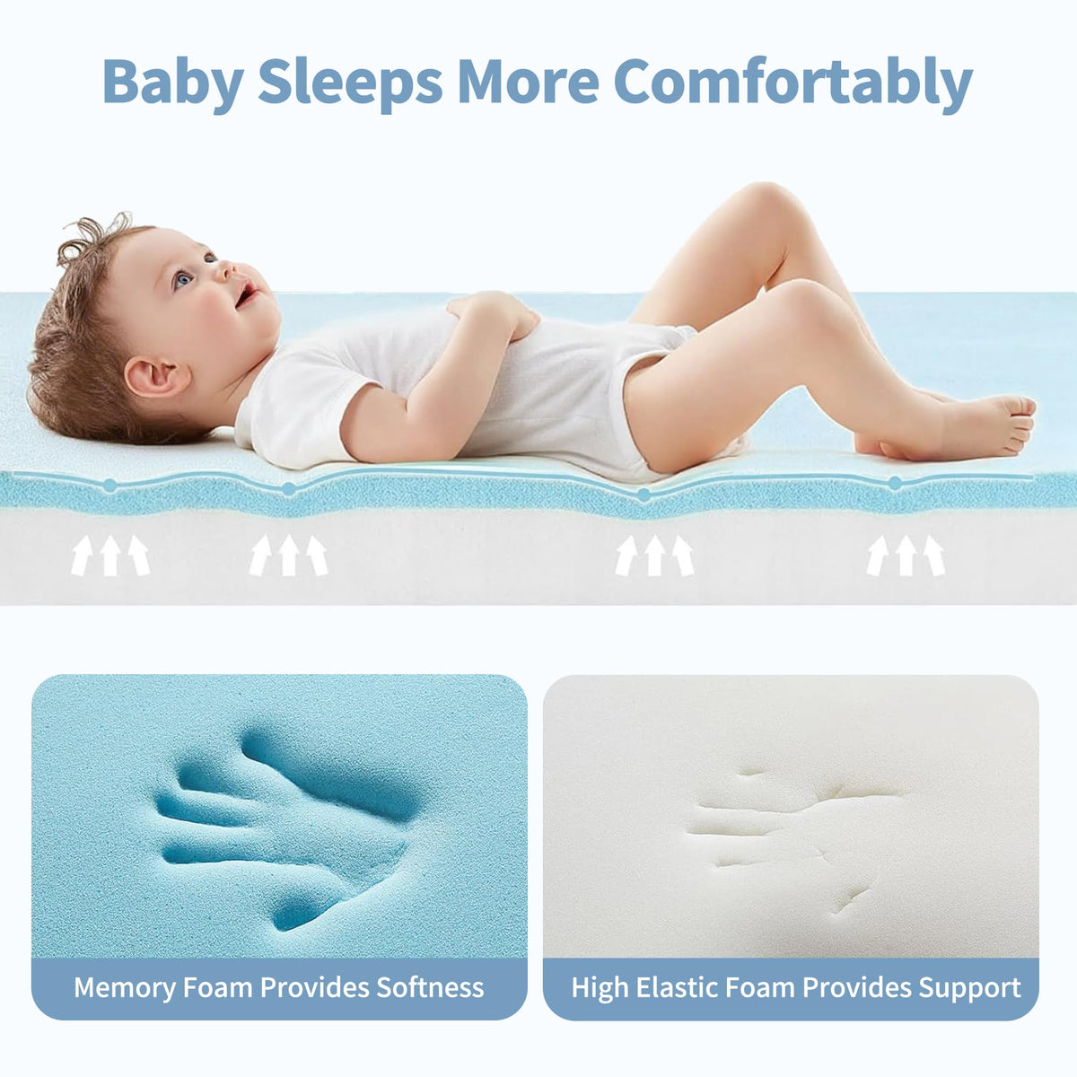 38x26'' Breathable Soft Plush Memory Foam Pack and Play Mattress with Carry Bag O2428