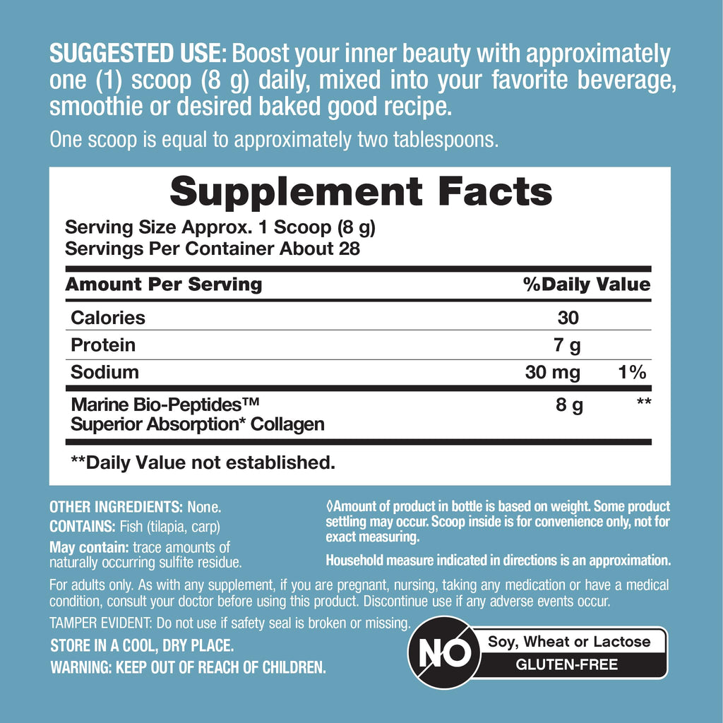 Marine Collagen Peptides Powder 8 oz Unflavored F845060