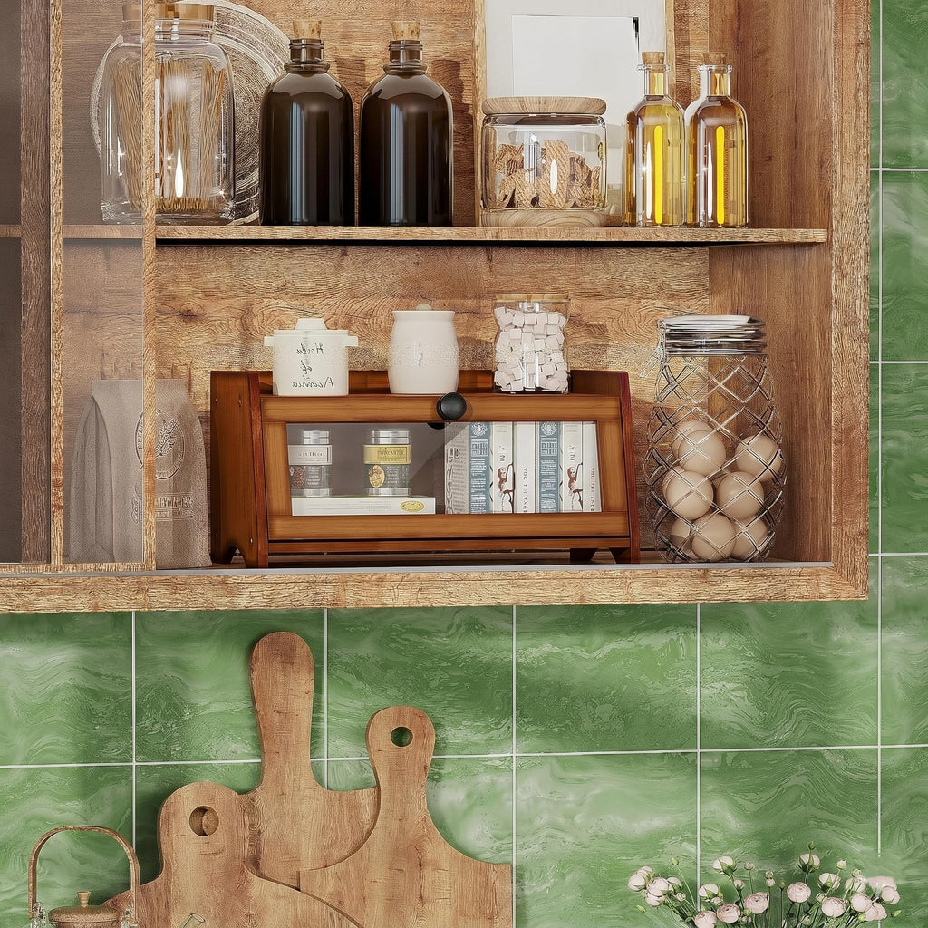 Brown Bamboo Bread Box F408